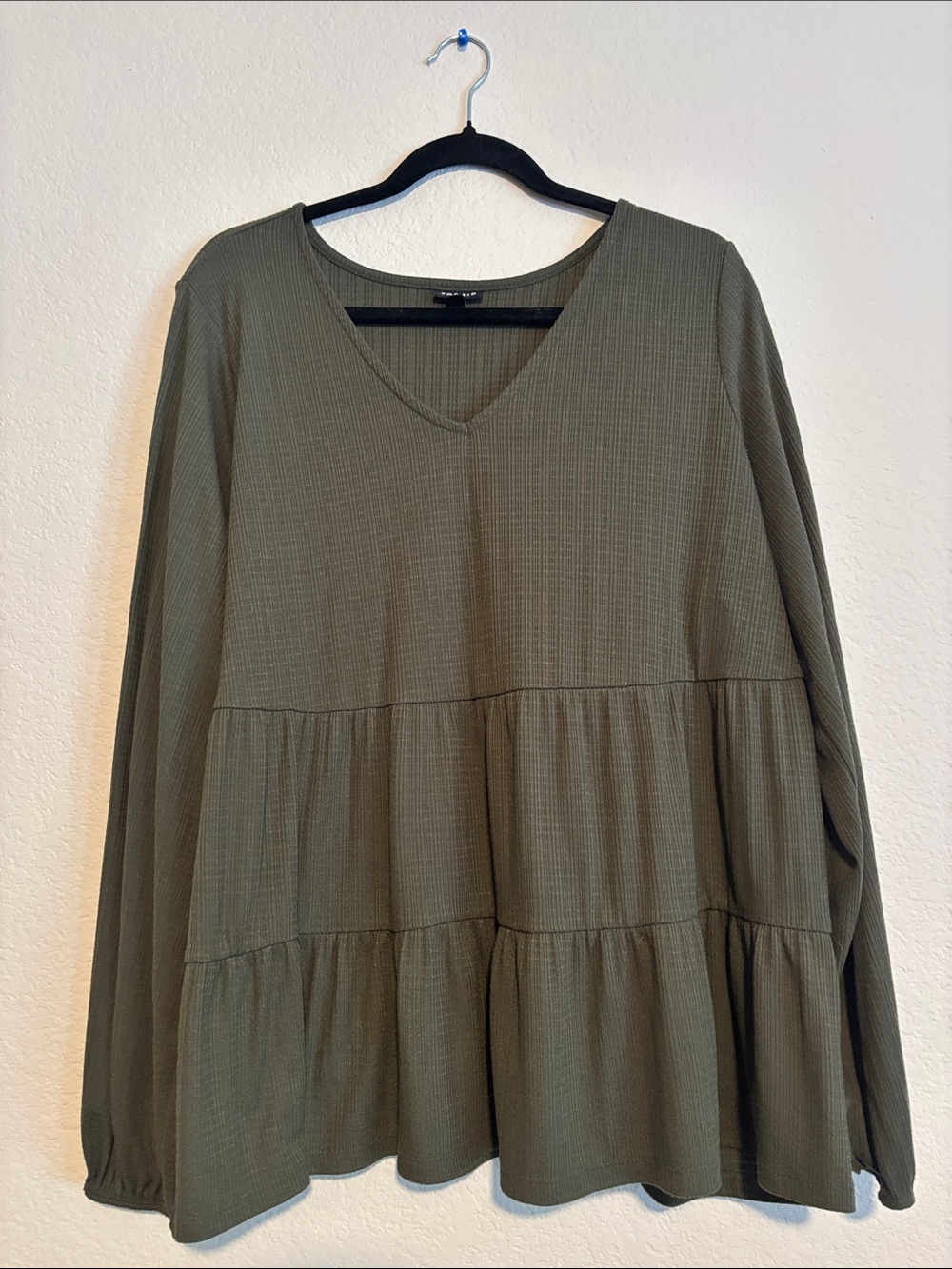 torrid Olive Green Long Sleeve Peplum Top